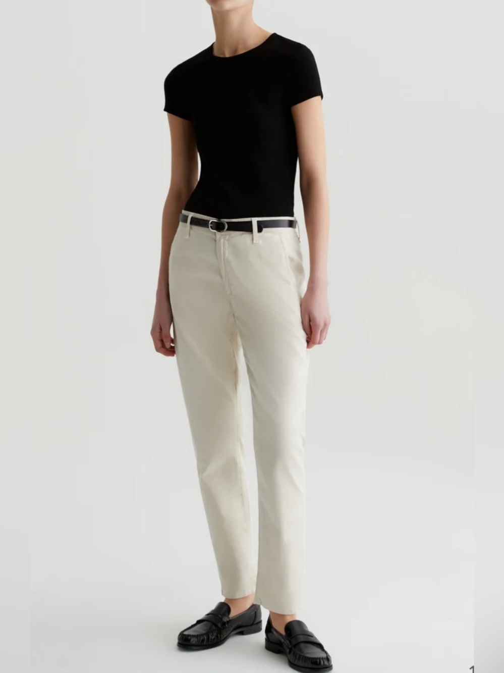 AG Caden Tailored Trouser Size 26 in White Cream Relaxed Fit Cropped Ankle NWT - Picture 1 of 12
